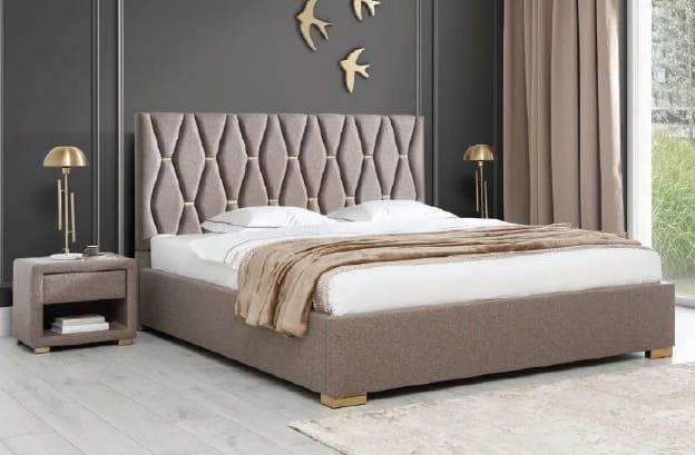Łóżko Premium 70, ze złotymi wstawkami -New Elegance 160X200, 180X200, 200/200 Świat Sypialni Piaseczno Puławska 48 /Warszawa
