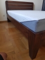 Łóżko bukowe, drewniane LK 189 Drewmax, buk lausane, Puławska 48, Piaseczno koło Warszawy, salon stacjonarny, na zdjęciu rozmiar 140/200 cm (140x200), materac Curem ZIP 140x200cm