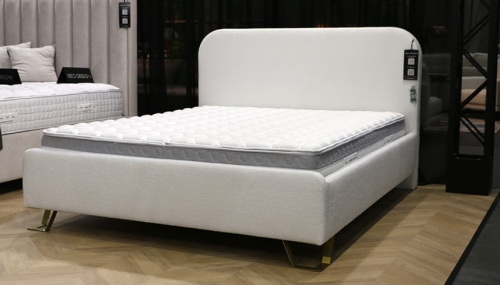 Łóżko z zaokrąglonymi rogami CLETO Light (z pojemnikiem lub bez pojemnika) - Bed Design w Świat Sypialni Piaseczno
