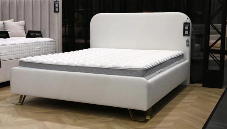 Łóżko z zaokrąglonymi rogami CLETO Light (z pojemnikiem lub bez pojemnika) - Bed Design w Świat Sypialni Piaseczno