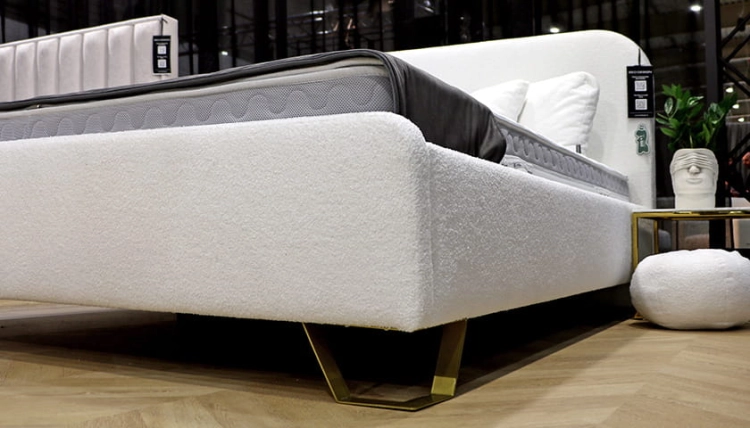 Łóżko z zaokrąglonymi rogami CLETO Light (z pojemnikiem lub bez pojemnika) - Bed Design w Świat Sypialni Piaseczno