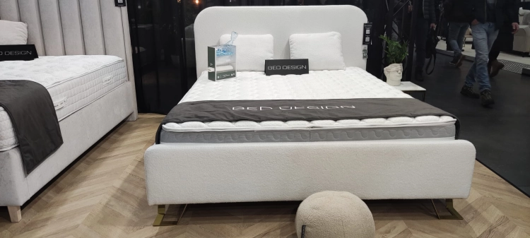 Łóżko z zaokrąglonymi rogami CLETO Light (z pojemnikiem lub bez pojemnika) - Bed Design w Świat Sypialni Piaseczno