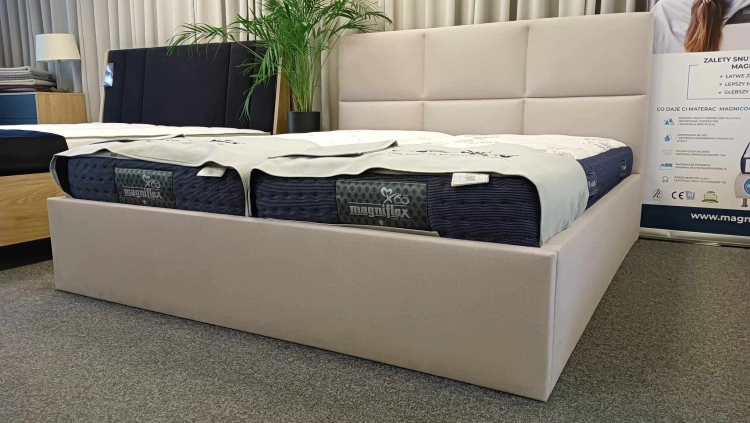 Łóżko Mini Maxi 3000 New Elegance, rozmiar 180/200 w obiciu Maya 01 Fargotex, Świat Sypialni Piaseczno ulica Puławska 48