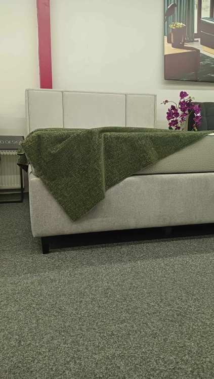 Łóżko kontynentalne CRISTIANO Easy Kontynent z pojemnikiem na pościel - Bed Design, obicie TopTextil Hevia 207.16 kolor szary, w Świat Sypialni Piaseczno