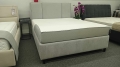 Łóżko kontynentalne CRISTIANO Easy Kontynent z pojemnikiem na pościel - Bed Design, obicie TopTextil Hevia 207.16 kolor szary, w Świat Sypialni Piaseczno