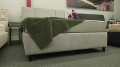 Łóżko kontynentalne CRISTIANO Easy Kontynent z pojemnikiem na pościel - Bed Design, obicie TopTextil Hevia 207.16 kolor szary, w Świat Sypialni Piaseczno