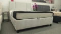 Łóżko kontynentalne CRISTIANO Easy Kontynent z pojemnikiem na pościel - Bed Design, obicie TopTextil Hevia 207.16 kolor szary, w Świat Sypialni Piaseczno