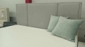 Łóżko kontynentalne CRISTIANO Easy Kontynent z pojemnikiem na pościel - Bed Design, obicie TopTextil Hevia 207.16 kolor szary, w Świat Sypialni Piaseczno