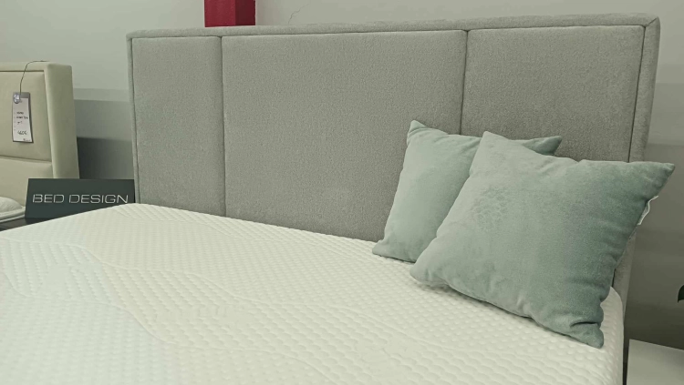 Łóżko kontynentalne CRISTIANO Easy Kontynent z pojemnikiem na pościel - Bed Design, obicie TopTextil Hevia 207.16 kolor szary, w Świat Sypialni Piaseczno