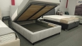 Łóżko kontynentalne CRISTIANO Easy Kontynent z pojemnikiem na pościel - Bed Design, obicie TopTextil Hevia 207.16 kolor szary, w Świat Sypialni Piaseczno