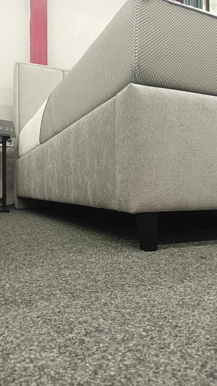 Łóżko kontynentalne CRISTIANO Easy Kontynent z pojemnikiem na pościel - Bed Design, obicie TopTextil Hevia 207.16 kolor szary, w Świat Sypialni Piaseczno