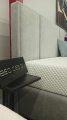 Łóżko kontynentalne CRISTIANO Easy Kontynent z pojemnikiem na pościel - Bed Design, obicie TopTextil Hevia 207.16 kolor szary, w Świat Sypialni Piaseczno