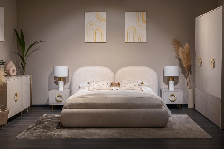 Łóżko tapicerowane NUBO 140x200 160x200 180x200 New Elegance w Świat Sypialni Piaseczni ulica Puławska 48