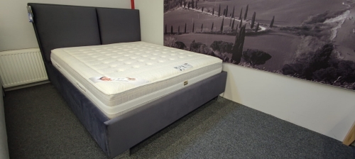Łóżko tapicerowane ramowe, z pojemnikiem Quaddro Duo - New Design w Świat Sypialni Piaseczno