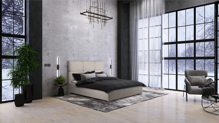 Łóżko SILVANO tapicerowane / ramowe (z pojemnikiem lub bez pojemnika) - Bed Design w Świat Sypialni Piaseczno ulica Puławska48