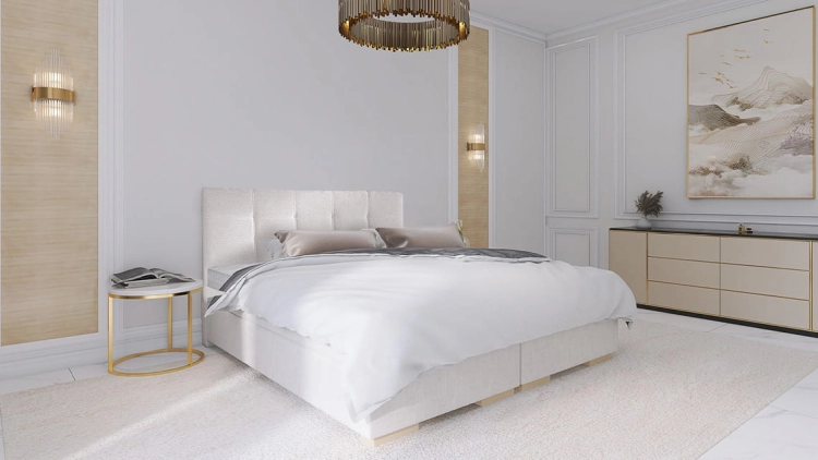 Łóżko BENITO kontynentalne (z pojemnikiem lub bez pojemnika) - Bed Design w Świat Sypialni Piaseczno ulica Puławska 48