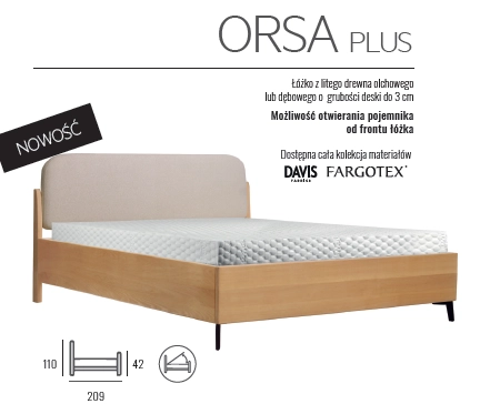 Łóżko ORSA / ORSA PLUS drewniane OLCHA lub DĄB - Ekodom w Świat Sypialni Piaseczno Puławska 48