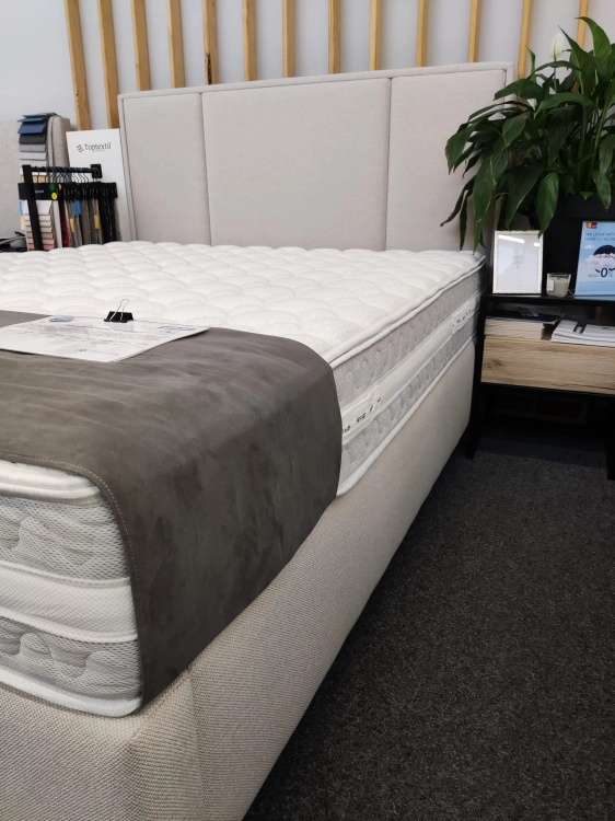 Łóżko kontynentalne CRISTIANO Easy Kontynent z pojemnikiem na pościel - Bed Design, w Świat Sypialni Piaseczno, materac piankowy, włoski Argento Therapy