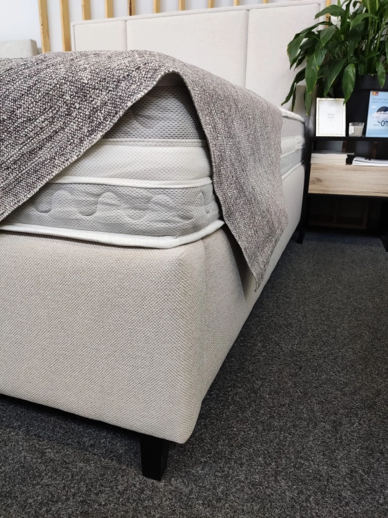 Łóżko kontynentalne CRISTIANO Easy Kontynent z pojemnikiem na pościel - Bed Design, w Świat Sypialni Piaseczno, materac piankowy, włoski Argento Therapy Mollyflex