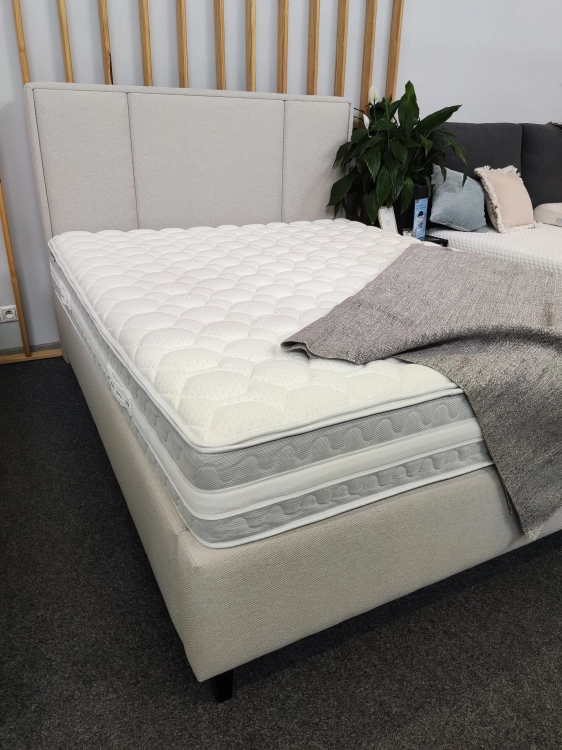 Łóżko kontynentalne CRISTIANO Easy Kontynent z pojemnikiem na pościel - Bed Design, w Świat Sypialni Piaseczno, materac piankowy, włoski Argento Therapy Mollyflex