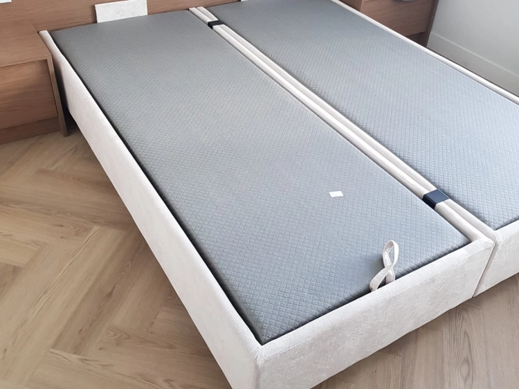 Sama Podstawa P z pojemnikiem do łóżek kontynentalnych - New Elegance, łóżko kontynentalne bez zagłówka. 160/200 Milton new 01, noga 10 cm, dąb lakierowany