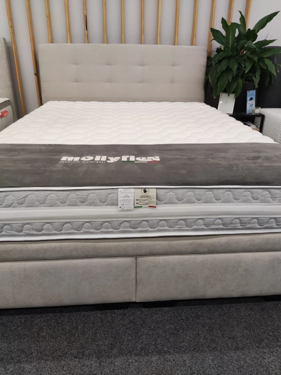 Łóżko BENITO kontynentalne z pojemnikiem - Bed Design w Świat Sypialni Piaseczno ulica Puławska 48, podstawa na nogach drewnianych