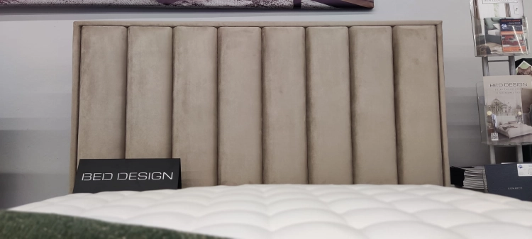 Łóżko OLIVIERO  tapicerowane light  (z pojemnikiem lub bez pojemnika) - Bed Design w Świat Sypialni Piaseczno. Oliviero_wezglowie wysokie / za dopłatą