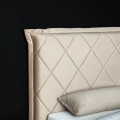 MATEO łóżko tapicerowane light (z pojemnikiem lub bez pojemnika) - Bed Design w Świat Sypialni PRO Piaseczno