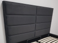 Wezgłowie do Łóżka Quaddro Double 140x200 z pojemnikiem i stelażem, Obicie: Fargotex Maya 22, bok 30/5cm, wezgłowie 110 cm + noga drewno 10 cm, kolor czarny
