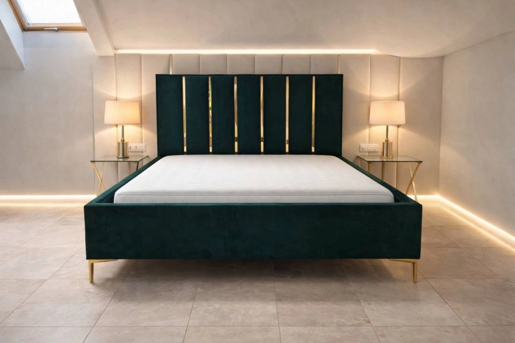 Łóżko tapicerowane ORLANDO Gold / Silver / Black - Italcomfort Świat Sypialni PRO ulica Puławska 48 Piaseczno