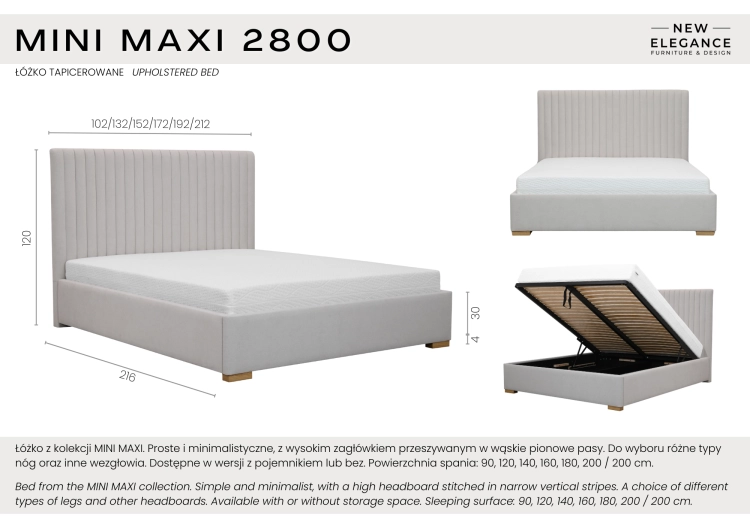 New Elegance_Meble Polska 2026_łóżko Mini Maxi 2800