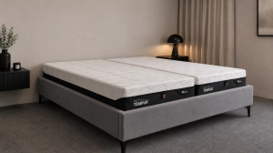 Nowe Łóżko bez zagłówka 180/200 Sama Rama  - tapicerowane ciemno szare  - Italcomfort / Od ręki