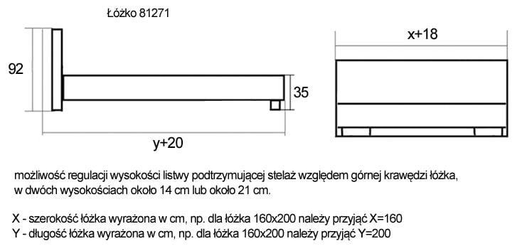 81271 wymiary łóżka rzeczywiste 